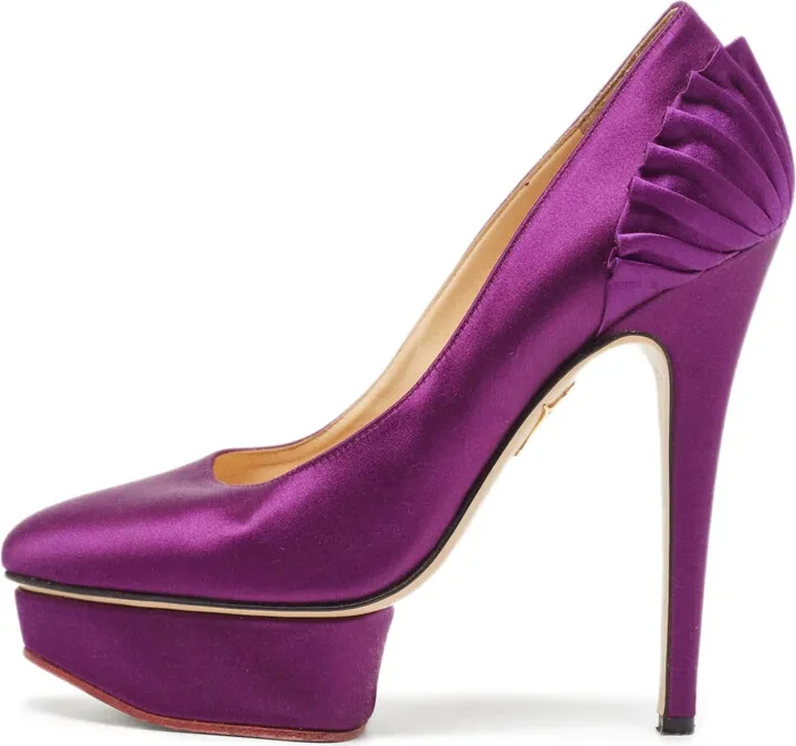 pre-owned 140mm Paloma satin pumps