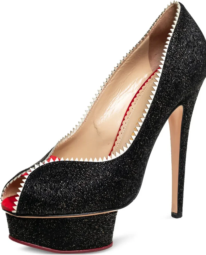 Pre-Owned 140mm Peep-Toe Platform Pumps - Image 2
