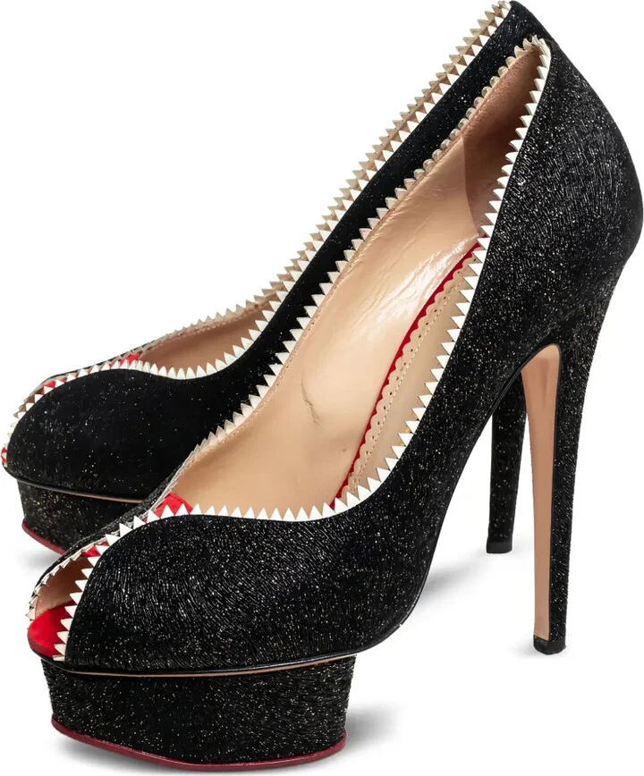 Pre-Owned 140mm Peep-Toe Platform Pumps - Image 3