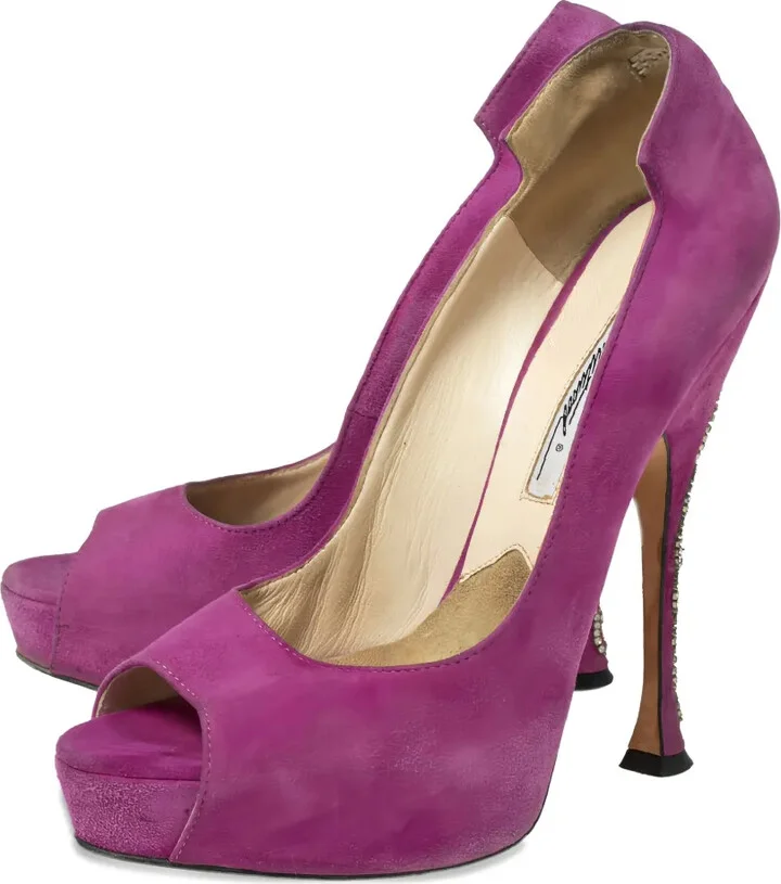 Pre-Owned 140mm Peep-Toe Pumps - Image 5
