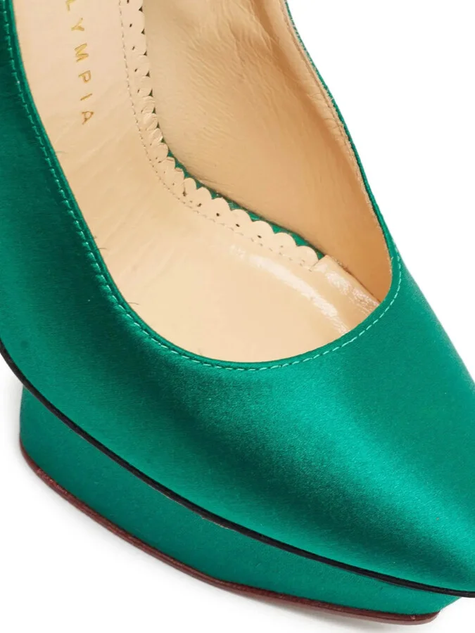Pre-Owned 140mm Satin Platform Pumps - Image 5