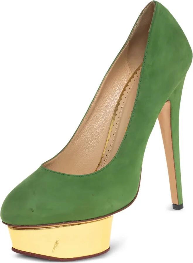Pre-owned 140mm suede platform pumps - Image 2