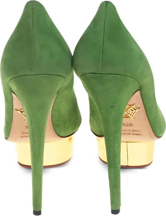 Pre-owned 140mm suede platform pumps - Image 4