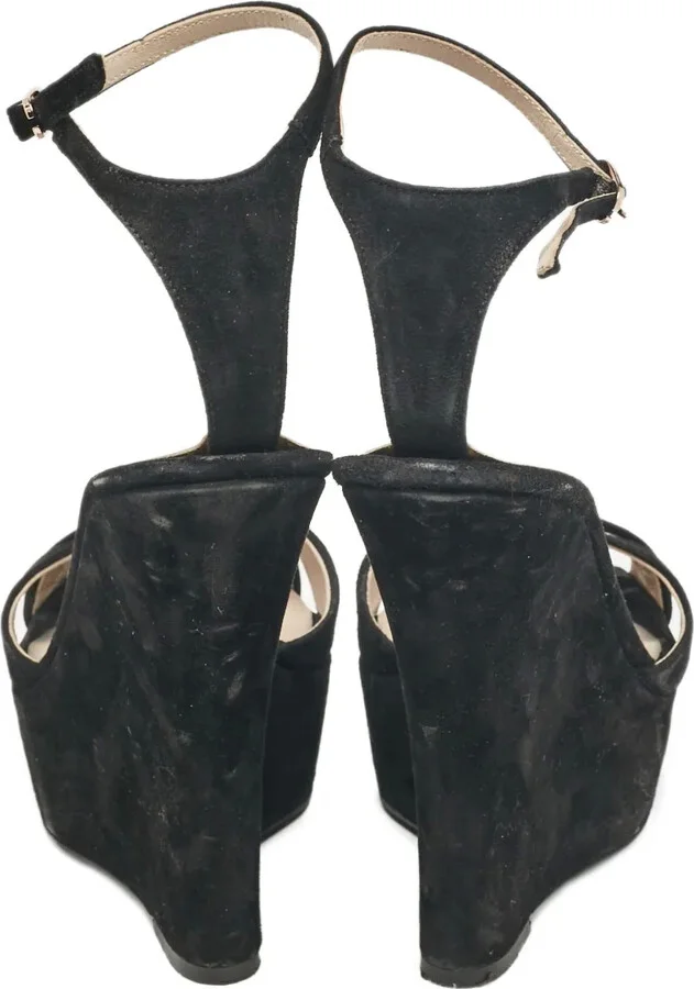 Pre-Owned 140mm suede wedge sandals - Image 4