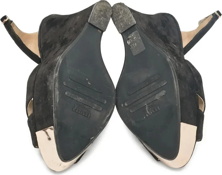 Pre-Owned 140mm suede wedge sandals - Image 5