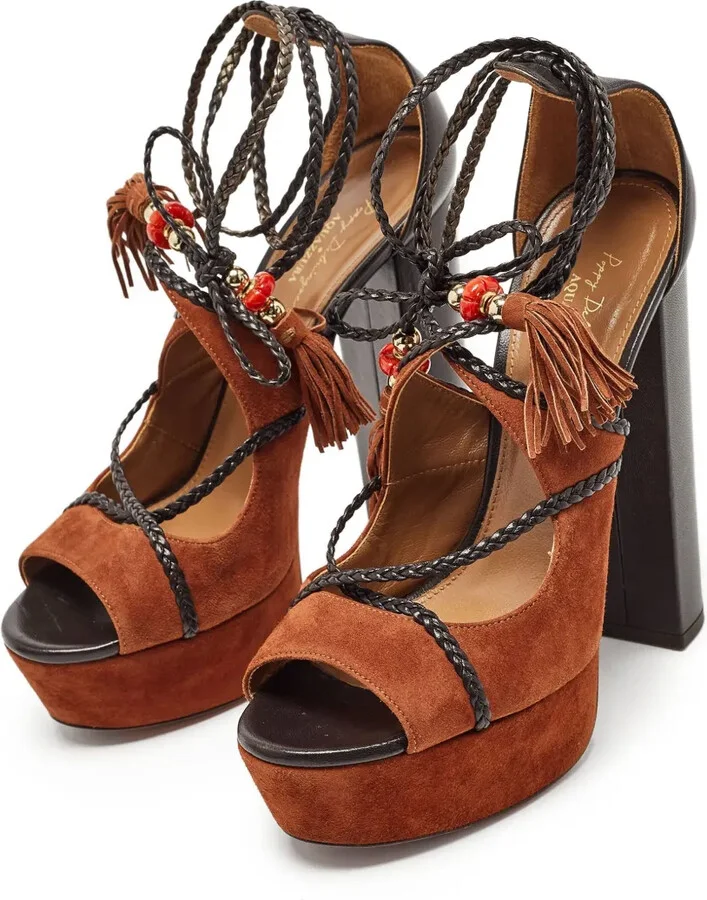 Pre-Owned 140mm Tassel-Embellished Sandals - Image 2