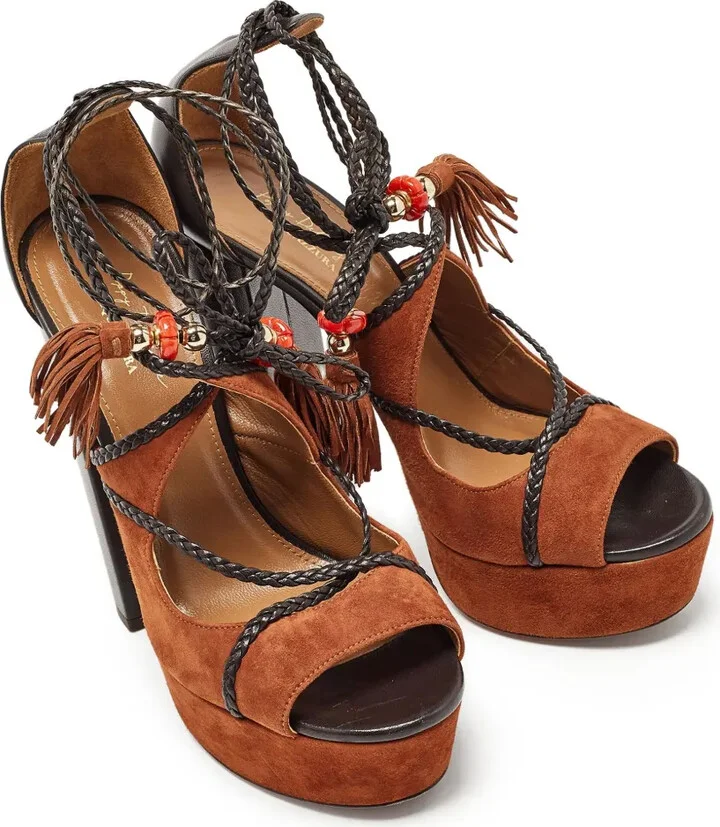 Pre-Owned 140mm Tassel-Embellished Sandals - Image 3