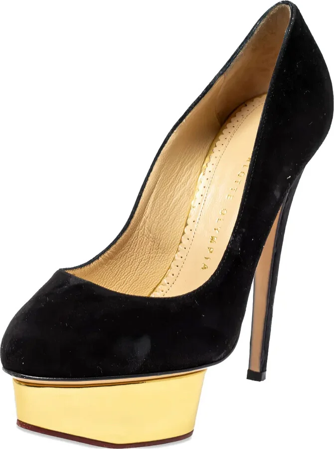 pre-owned 145mm Dolly suede platform pumps - Image 2