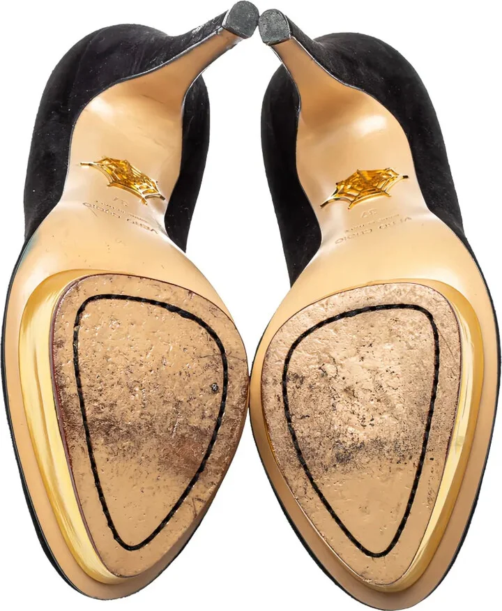 pre-owned 145mm Dolly suede platform pumps - Image 4