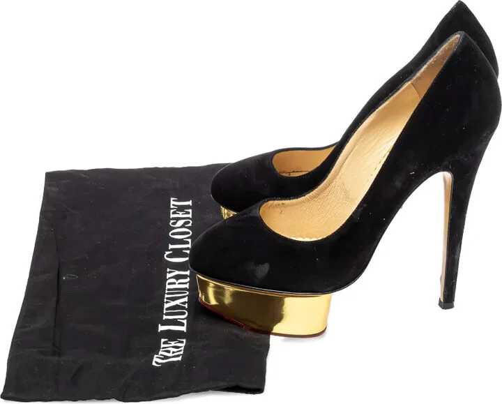 pre-owned 145mm Dolly suede platform pumps - Image 5