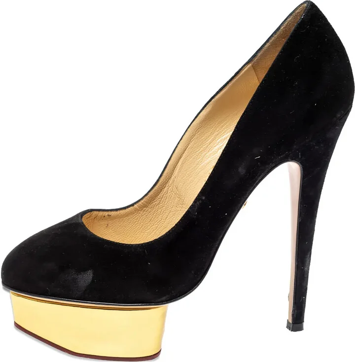 pre-owned 145mm Dolly suede platform pumps