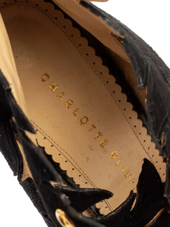pre-owned 145mm Eve leaf cut-out suede sandals - Image 4