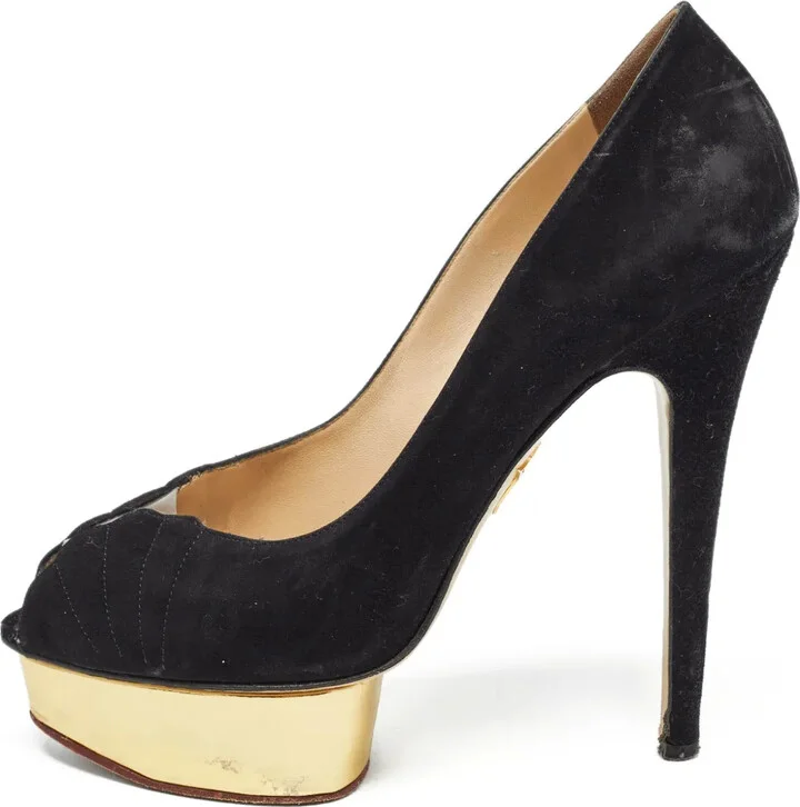 Pre-Owned 145mm Peep-Toe Platform Pumps