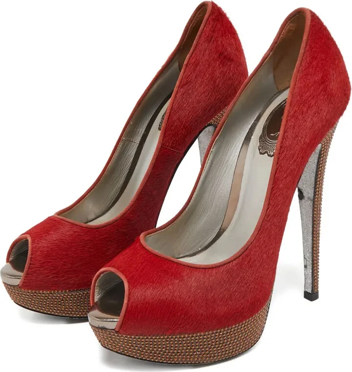 Pre-Owned 145mm Platform Crystal Pumps - Image 2