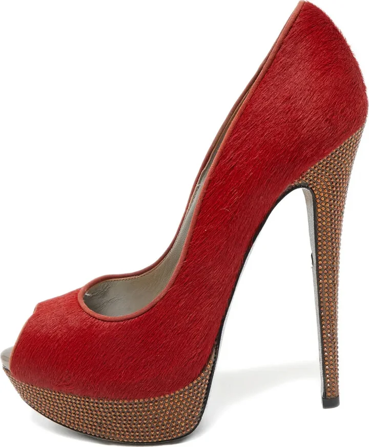 Pre-Owned 145mm Platform Crystal Pumps