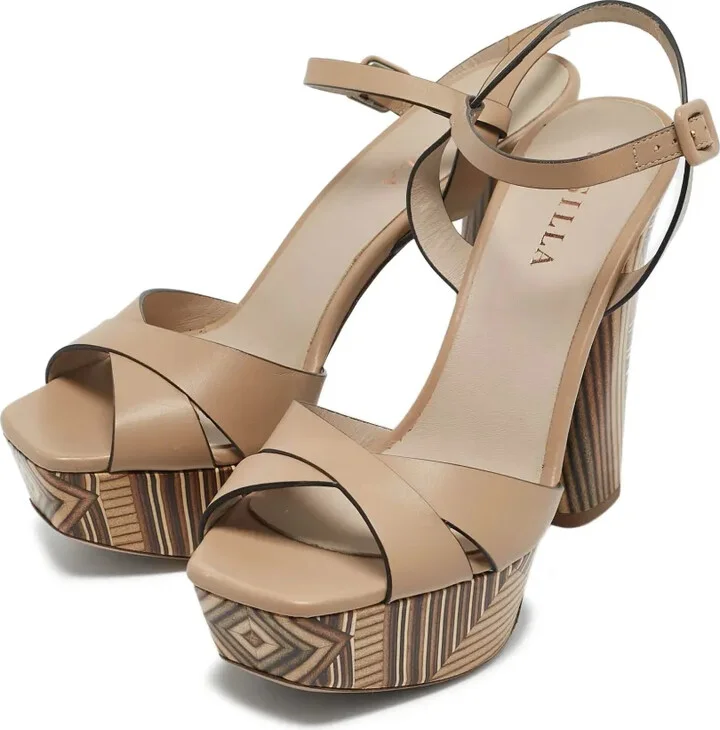 Pre-Owned 145mm strappy platform sandals - Image 4