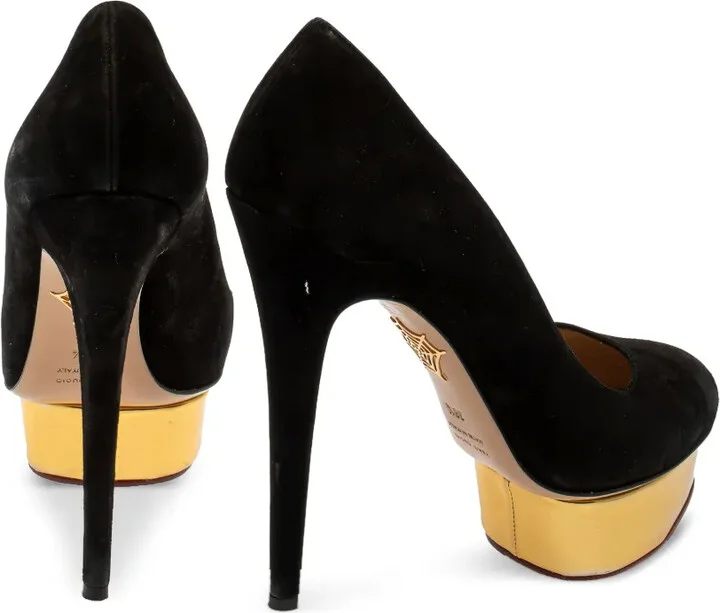 Pre-Owned 145mm Suede Platform Pumps - Image 3