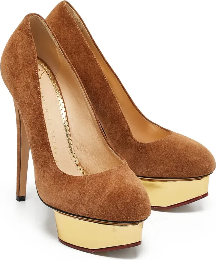 Pre-Owned 145mm Suede Platform Pumps - Image 3