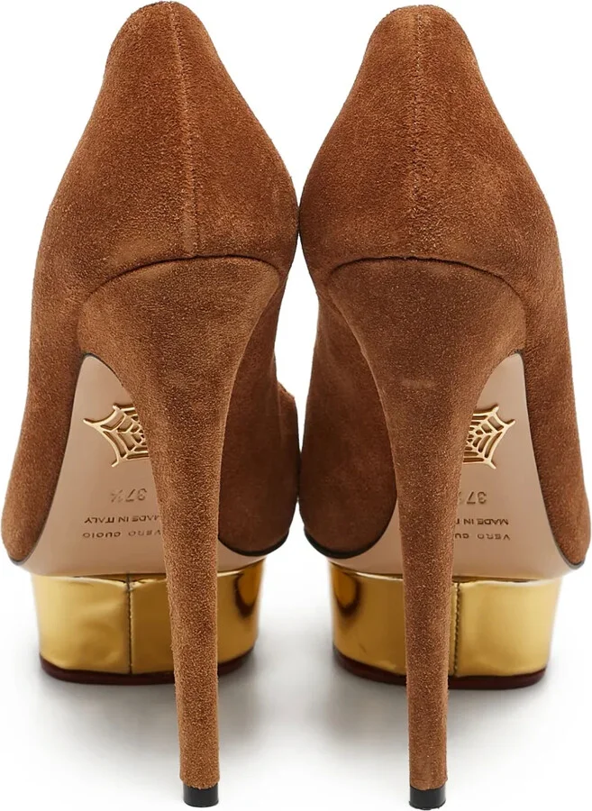 Pre-Owned 145mm Suede Platform Pumps - Image 4