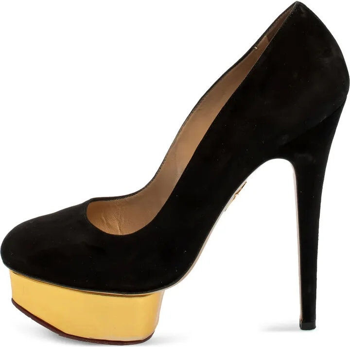Pre-Owned 145mm Suede Platform Pumps