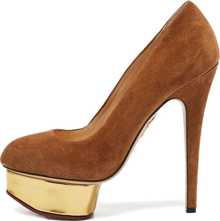 Pre-Owned 145mm Suede Platform Pumps