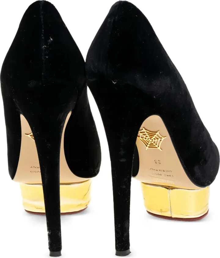 Pre-Owned 145mm Velvet Pumps - Image 3