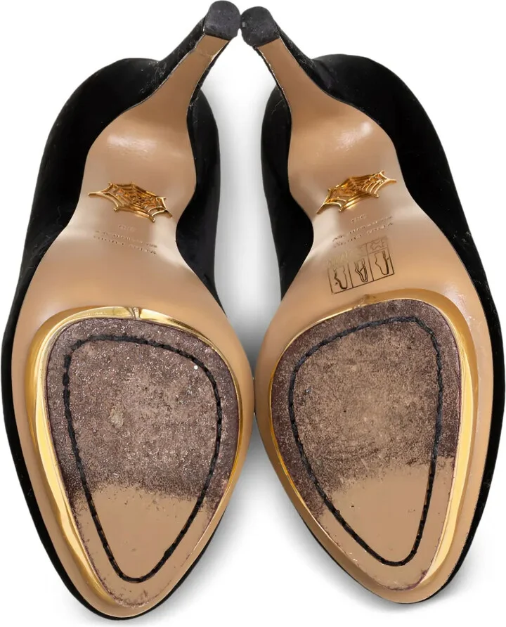 Pre-Owned 145mm Velvet Pumps - Image 5