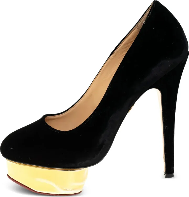 Pre-Owned 145mm Velvet Pumps