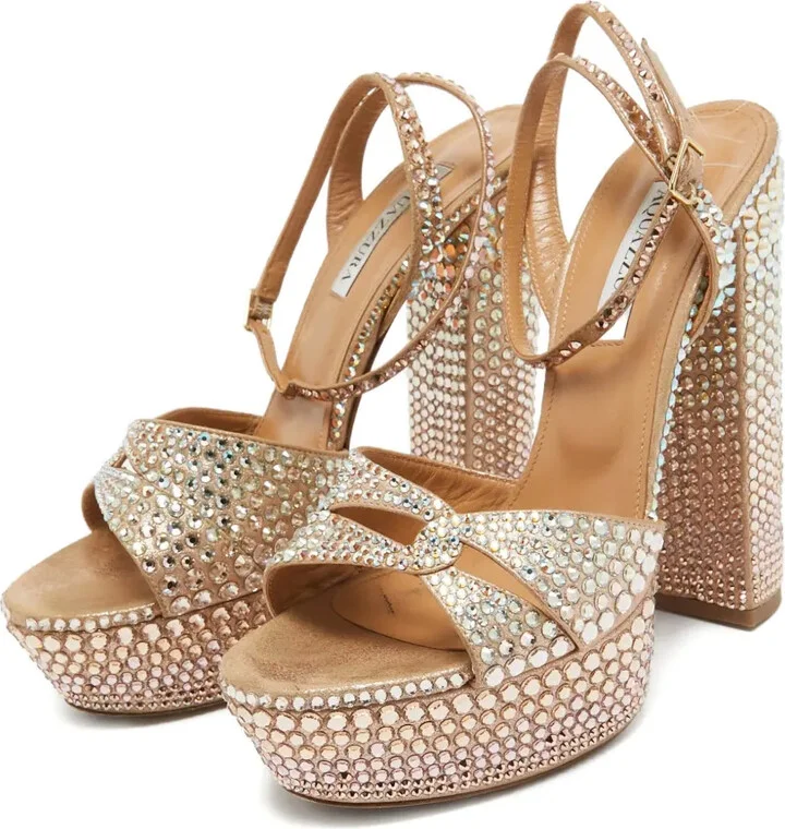 Pre-owned 150mm crystal-embellished platform sandals - Image 2
