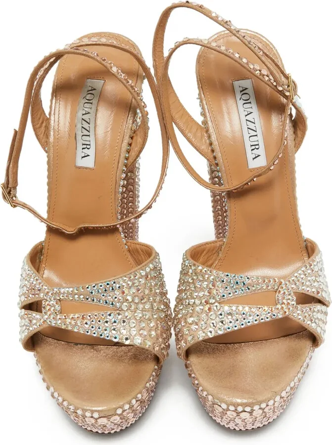 Pre-owned 150mm crystal-embellished platform sandals - Image 4