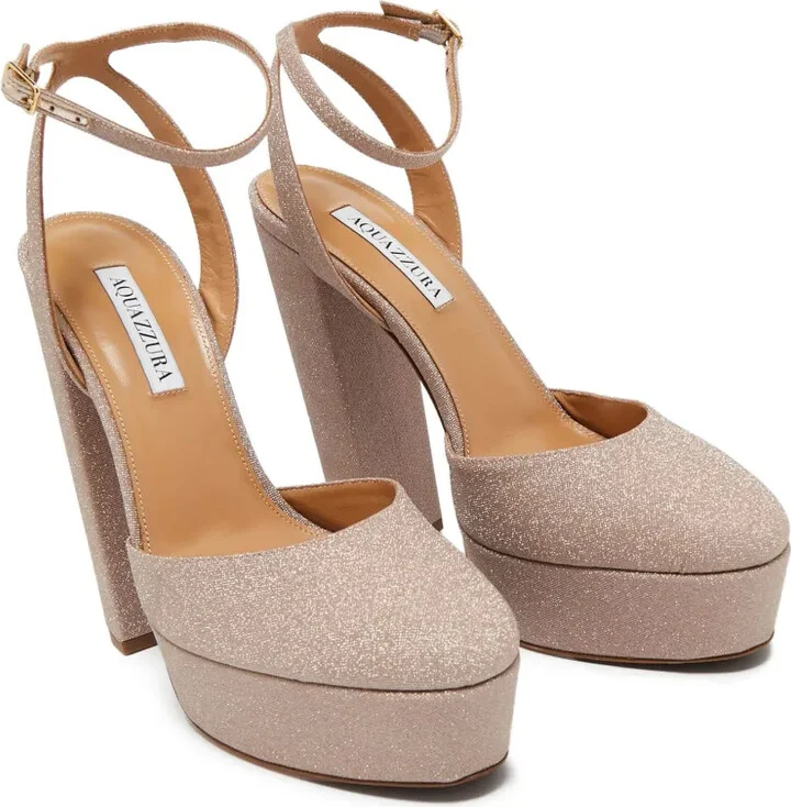 Pre-Owned 150mm Glitter-Embellished Platform Pumps - Image 2
