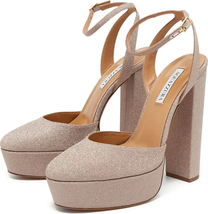 Pre-Owned 150mm Glitter-Embellished Platform Pumps - Image 3