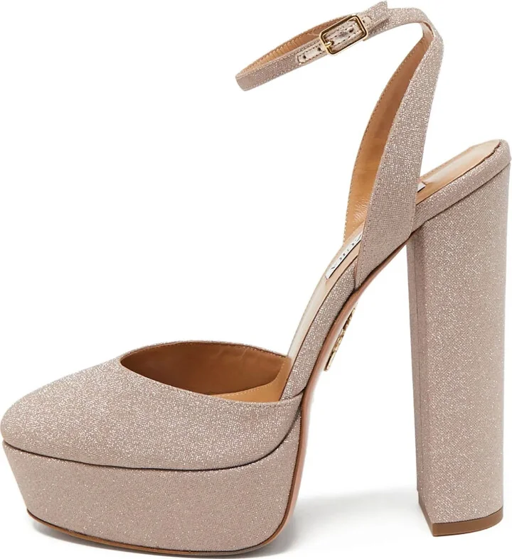 Pre-Owned 150mm Glitter-Embellished Platform Pumps