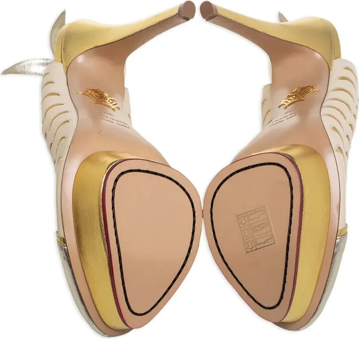 Pre-Owned 150mm Peep-Toe Platform Slingback Heels - Image 5