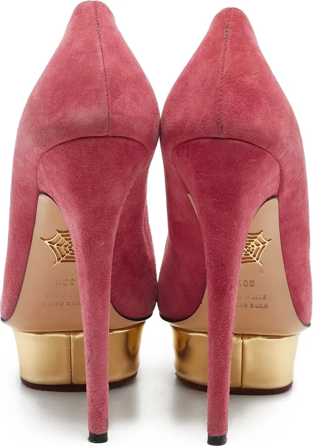 Pre-Owned 150mm Suede Platform Pumps - Image 3