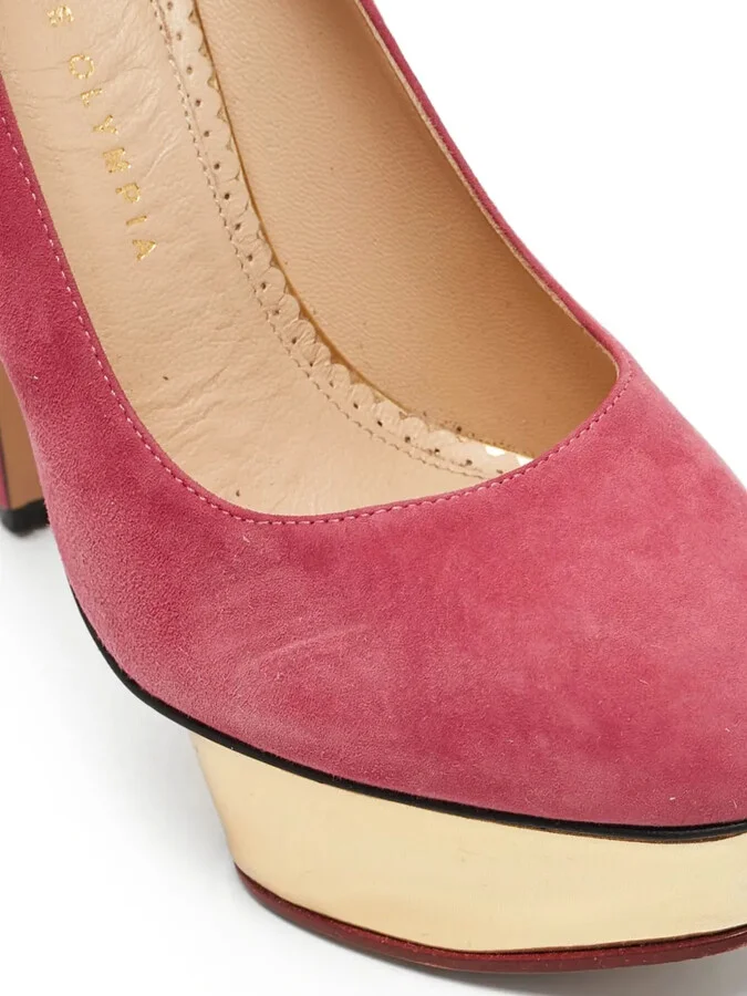 Pre-Owned 150mm Suede Platform Pumps - Image 5