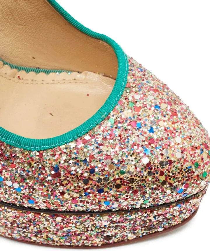 Pre-Owned 155mm Glitter-Embellished Pumps - Image 5
