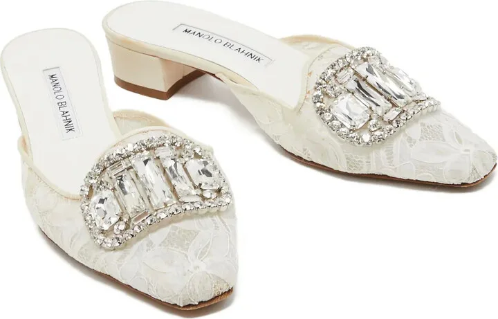 Pre-Owned 35mm Lace Mules - Image 3