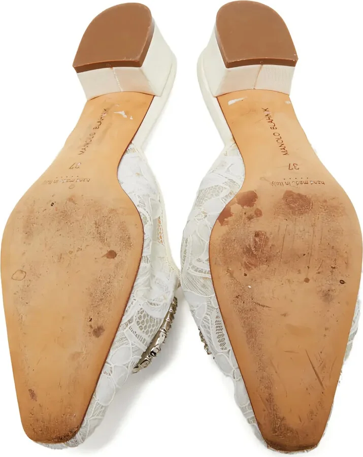Pre-Owned 35mm Lace Mules - Image 5