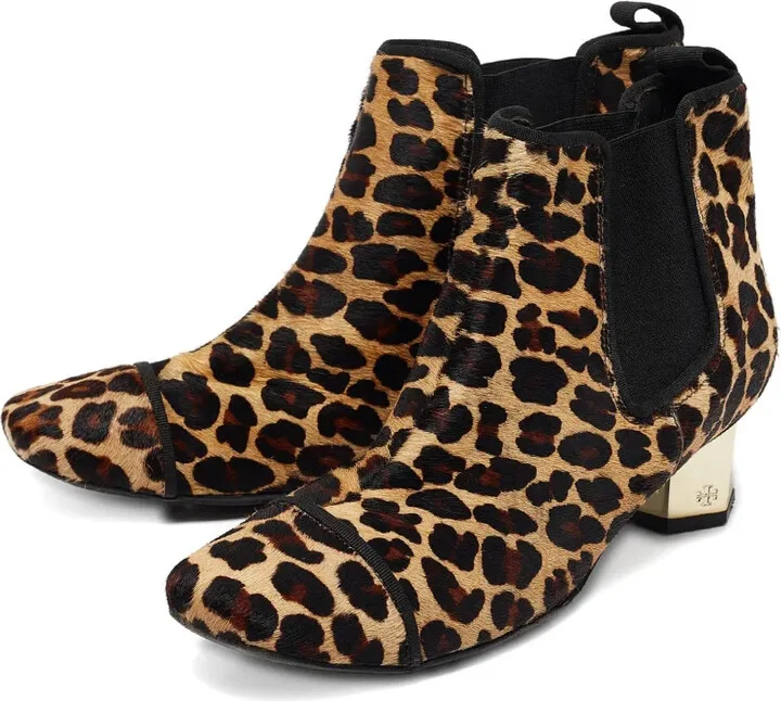 Pre-Owned 40mm Leopard-Print Heeled Ankle Boots - Image 2