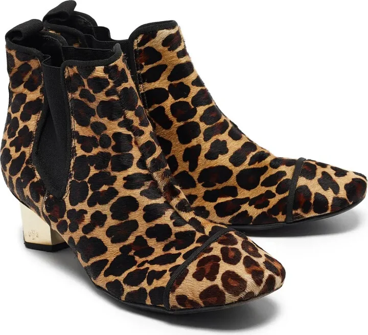 Pre-Owned 40mm Leopard-Print Heeled Ankle Boots - Image 3