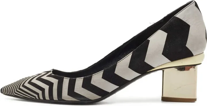 Pre-Owned 45mm Chevron-Print Block-Heel Pumps