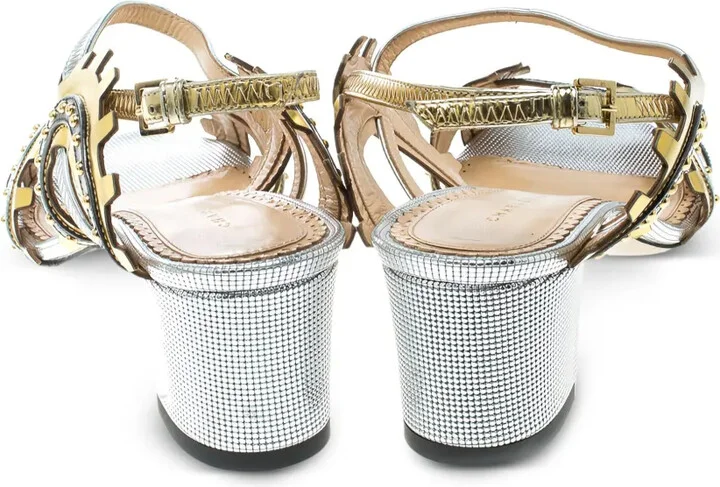 Pre-Owned 50mm Gear-Embellished Block-Heel Sandals - Image 4