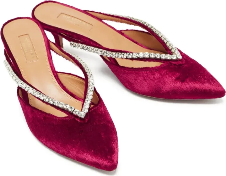 pre-owned 50mm Sabine crystal-embellished pointed-toe mules - Image 3