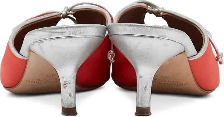 pre-owned 55mm Victoria satin bow-embellished mules - Image 3