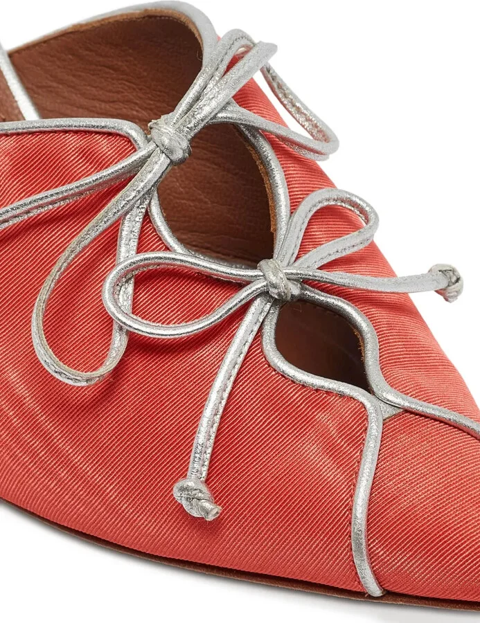 pre-owned 55mm Victoria satin bow-embellished mules - Image 5