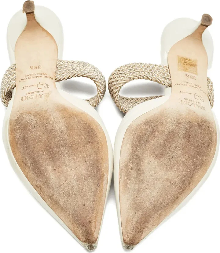 Pre-Owned 60mm Leather Mules - Image 4