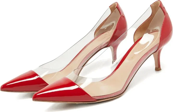Pre-Owned 60mm Patent Leather Clear-Panel Pumps - Image 2