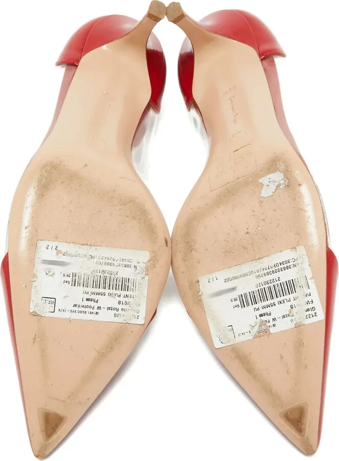 Pre-Owned 60mm Patent Leather Clear-Panel Pumps - Image 4