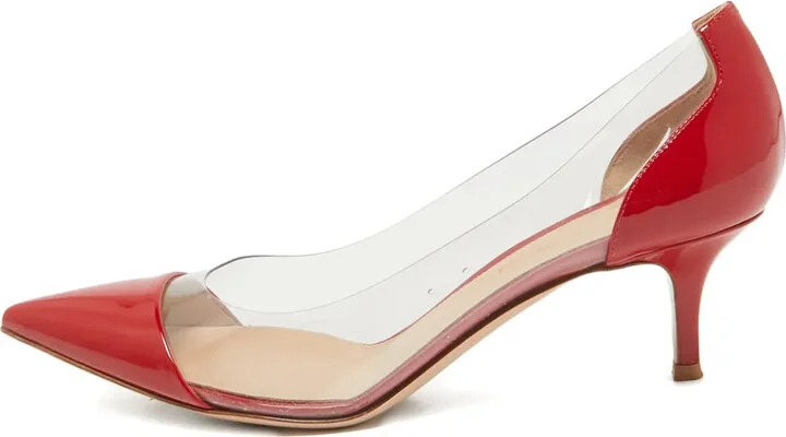 Pre-Owned 60mm Patent Leather Clear-Panel Pumps